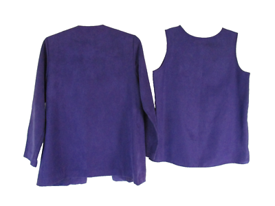 Maggie Sweet Velour Tank Top/Jacket Set Small Purple Women CB27V