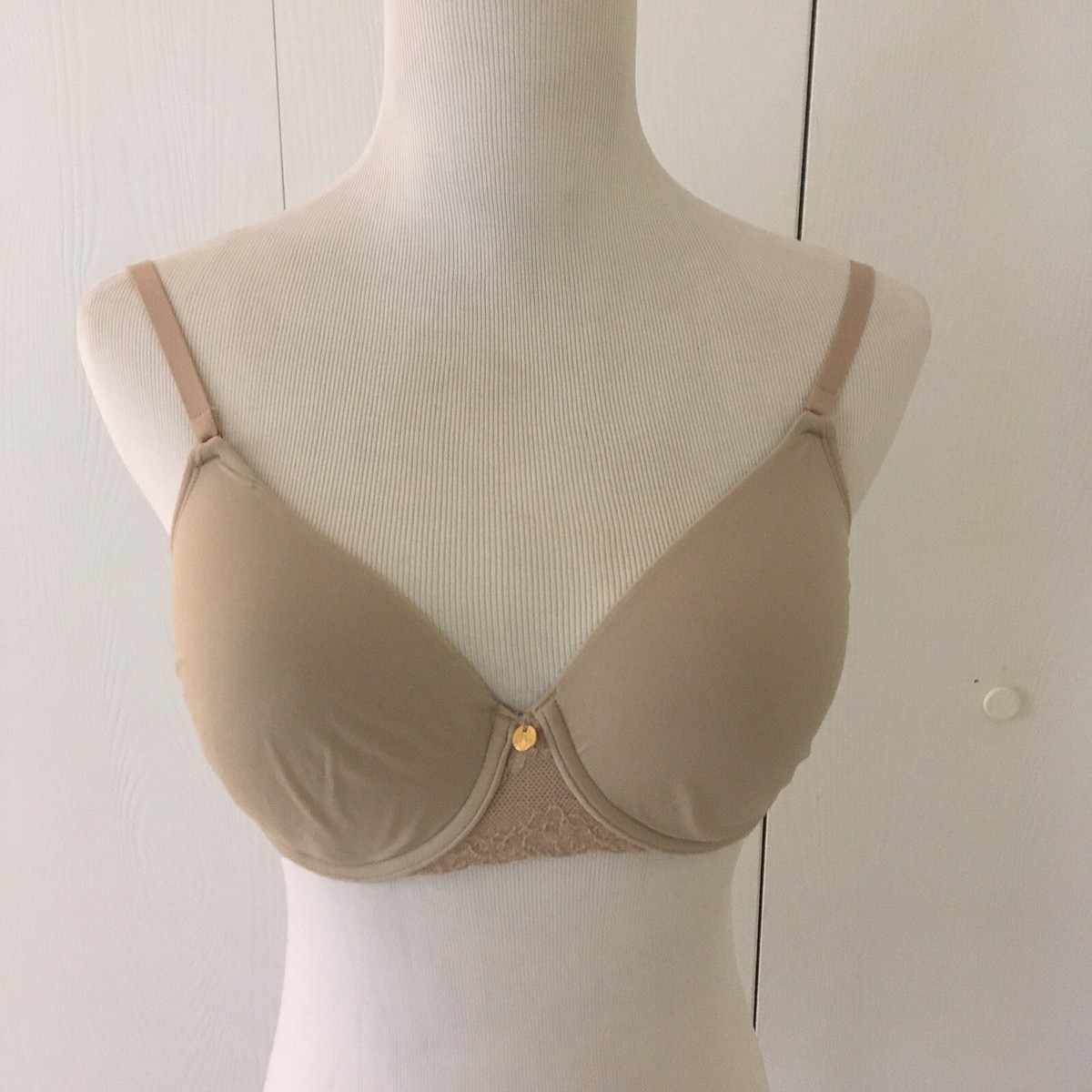 Natori 32D Nude Underwire Bra With Lace Trim 18070 Full Coverage
