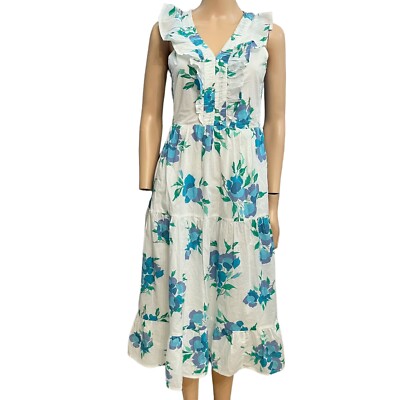 J Crew Floral Midi Dress 2 Sundress Casual Ruffle Tiered Easter Vacation A-line