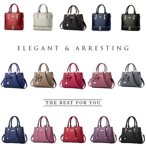 Women Lady Leather Handbag Shoulder Bag Crossbody Satchel Messenger Purse Tote - Picture 2 of 32