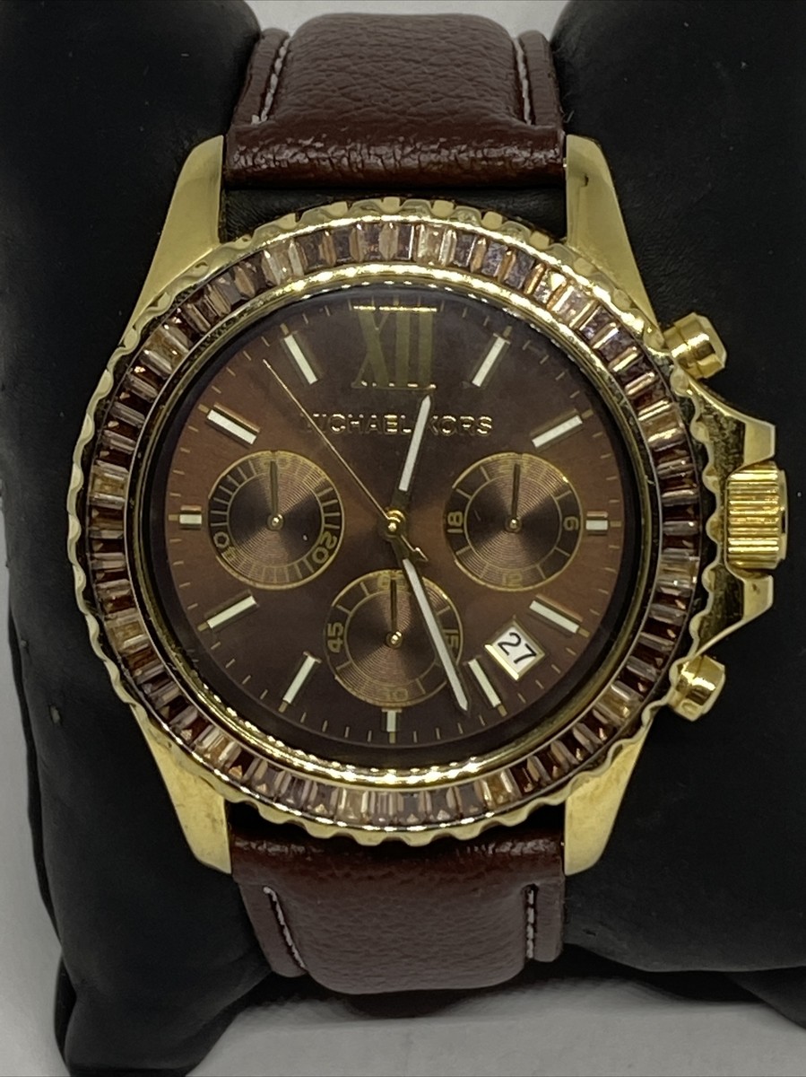 Michael Kors Everest MK5873 Women's Brown Leather Analog Dial