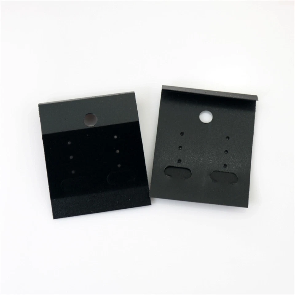 100Pcs Jewelry Earring Ear Studs Hanging Display Holder Hang Cards Black 4.3*5.2 - Image 2 of 4