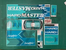 Haro master88  bmx sticker decals (mint&turquoise) with kneesaver handlebar