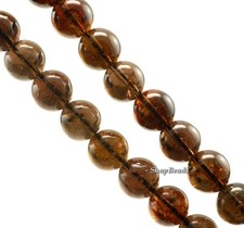11MM RED SMOKY QUARTZ GEMSTONE ROUND LOOSE BEADS 7.5inch