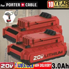 3.0Ah For Porter Cable PCC681L 20V 20 VOLT MAX Lithium-Ion Battery PCC685L 2PACK