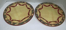 Ceramic LOT OF 2 Christmas 10 1/4" DINNER PLATES CLR14 by THE CELLAR   