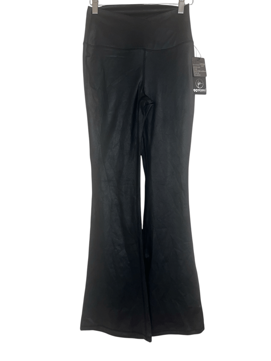 90 Degree By Reflex Faux Leather Flared Leg Yoga Sz Medium Pants