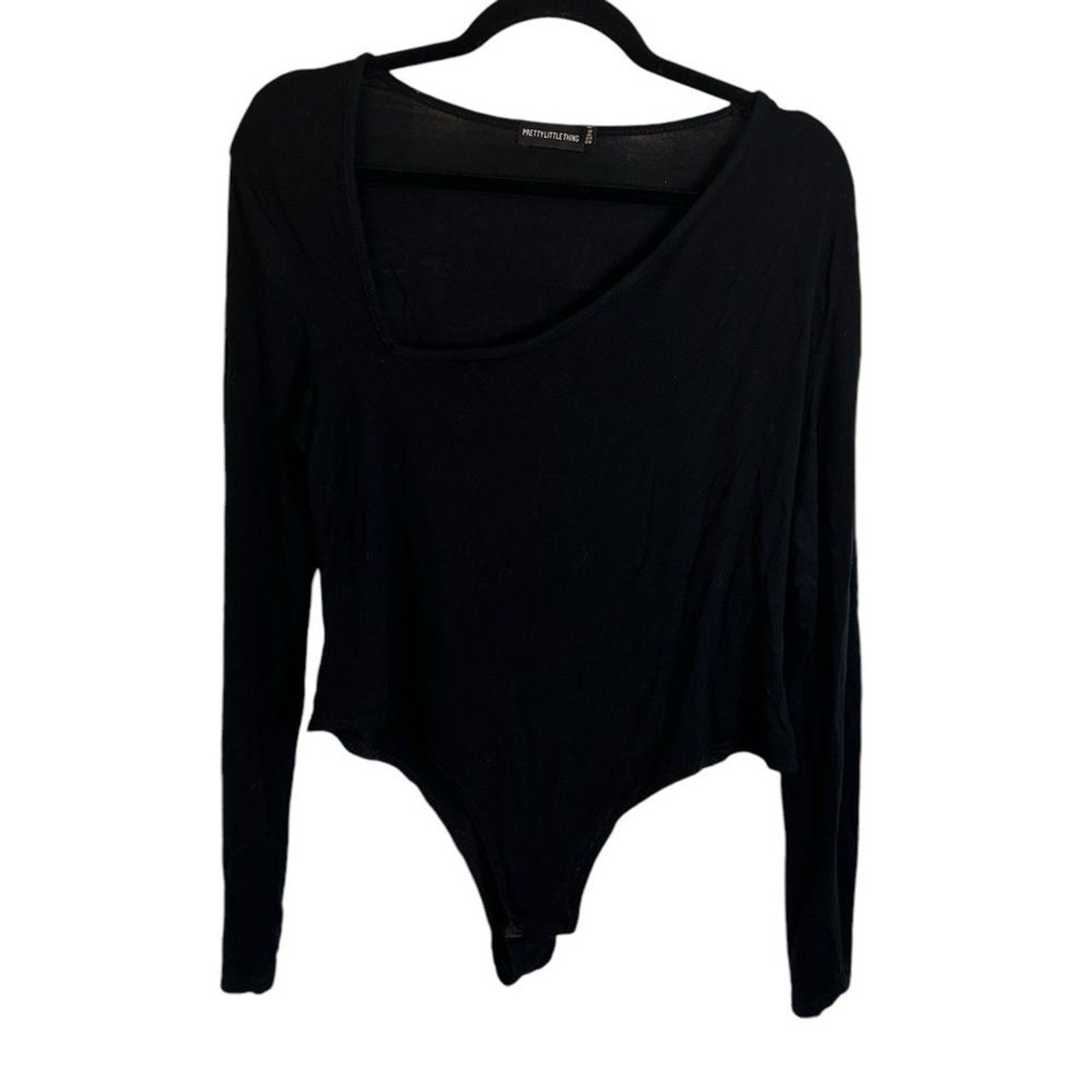 Prettylittlething Solid Black Asymmetrical Long S… - image 2