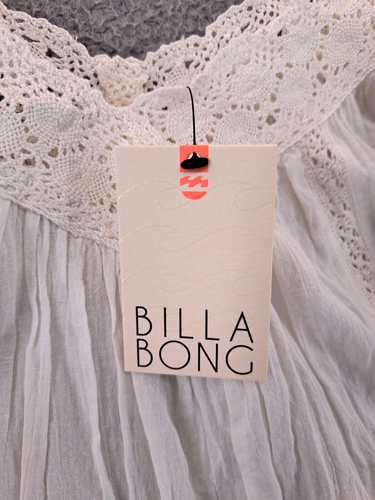 Camicetta Billabong Sweet Sun donna 12 boho zingara rumena braccia larghe pizzo top nuova con etichette - Foto 2 di 13