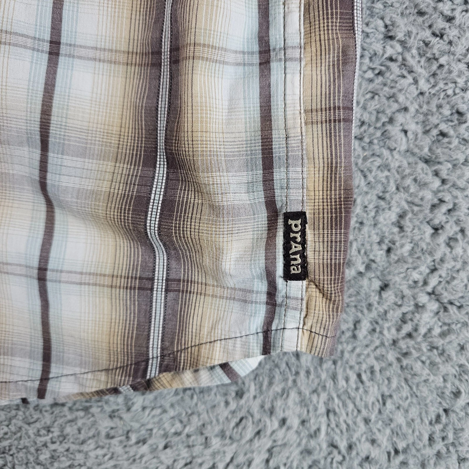 prana plaid snaps pockets western cowboy rancher organic shirt