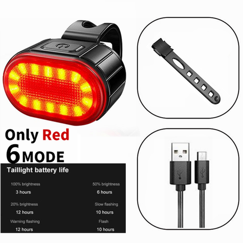 Luz Trasera LED Bicicleta Recargable USB Skateboard Luz Delantera Luz Trasera - Imagen 2 de 11