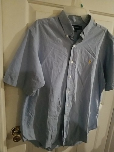 Ralph Lauren Shirt Mens L Classic Style Button Up S/S Oxford Light Blue Preppy - Picture 2 of 8