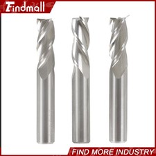 Findmall 3Pack Mills 3/8" diameter 3 Flute End Mill Regular Length Carbide