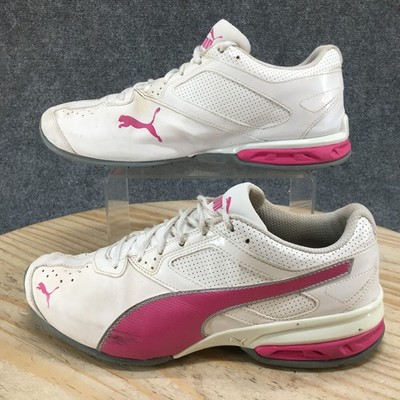 Puma Shoes Womens 10 White Tazon 6 Training Sneakers Leather Athletic 189877-01