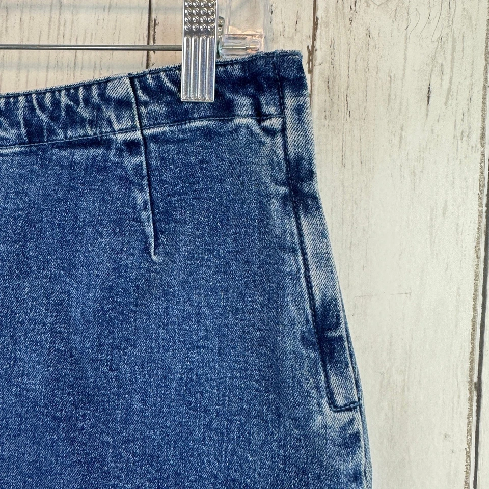 VTG Emanuel Ungaro Liberte Dark Blue Cotton Denim A-Line Mini Skirt Size 10 / 44 - Image 3 of 4