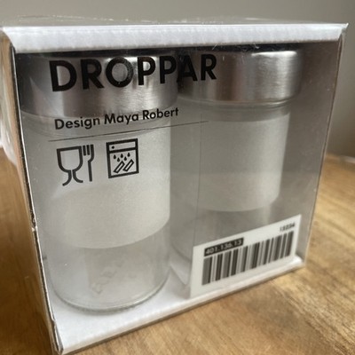 Ikea DROPPAR 3 oz Frosted Glass 3.5'' Spice Jars  Item # 401.136.13
