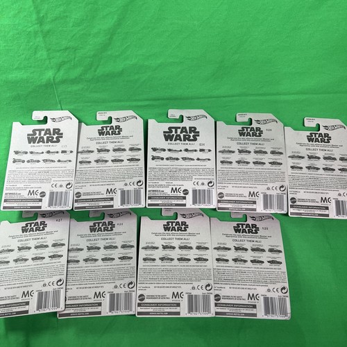 Hot Wheels Star Wars Assorted Set Of 9 Cars 2017 1/8-2/8-3/8 5/8 -6/8-7/8-8/8 - Foto 12 di 12