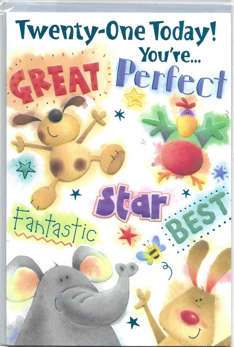 Open 21st First birthday for a Man Male ~ You're Perfect, Star, Fantastic