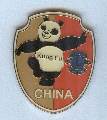 Lions Club Pins - China Panda Bear Kung Fu