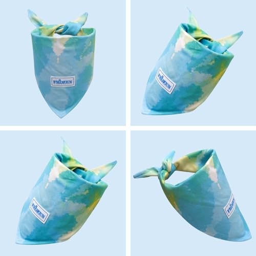 2er Pack Hund Instant Cooling Bandanas schnelltrocknend Batik Hunde Bandanas lila + blau - Bild 7 von 7
