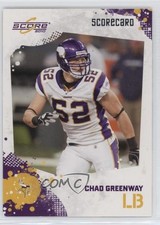 2010 Score Scorecard 286/499 Chad Greenway #163 0e2x