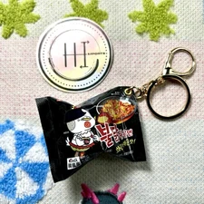 Samyang Buldak Ramen Keychain Carbonara Hot Chicken Flavor Spicy Anime Style 