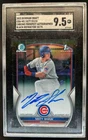 2023 Bowman Draft Matt Shaw Chrome Auto Black Refractor 1st #/75 Cubs SGC 9.5