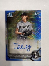 2022 Bowman Chrome Draft Noah Schultz Blue Wave Refractor Auto /150 1st Bowman