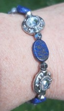 Handmade Jewelry Bracelet, Genuine Lapis Ston...