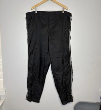 Vintage Nike Pants Mens 2XL Black Track Windbreaker Baggy Loose Gym 90s Y2K