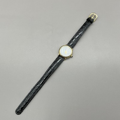 Benrus Womens Watch Black Dial Crystal Gold Tone Black 
