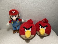 Video Game Plush Lot Super Mario and Angry Bird Nintendo