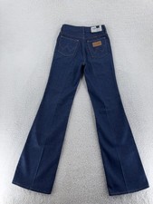 Vtg Wrangler Jeans Mens ACTUAL 26x34 Blue Flare Made in Scotland Western 70s