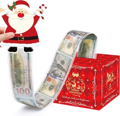 MEIIDOSHINE Christmas Money Box for Cash Gift Pull, Surprise Money Gift Boxes for Kids Adult