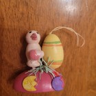 10 Vintage Wooden Hand Painted/Carved Eggs/Chicks Easter Tree Ornaments Lot — photo 4