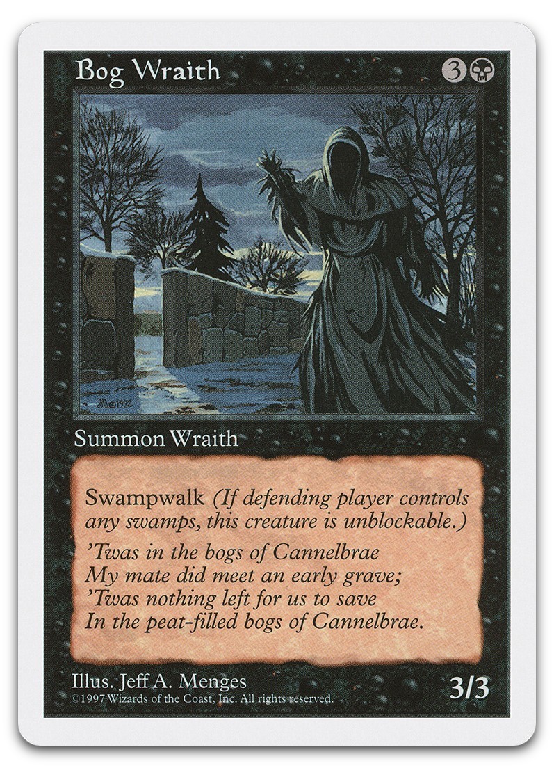 Bog Wraith (LP) Fifth Edition 5ED Magic MTG