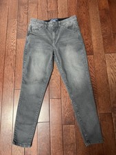 Democracy "Ab" Solution Jeans Women 8P Gray Stretch Slim Fit Petite Denim Pants