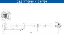 ATE 2x Bremsschlauch 24.5147-0510.3/2x M10x1,5 für AUDI A2 8Z0 TDI FSI