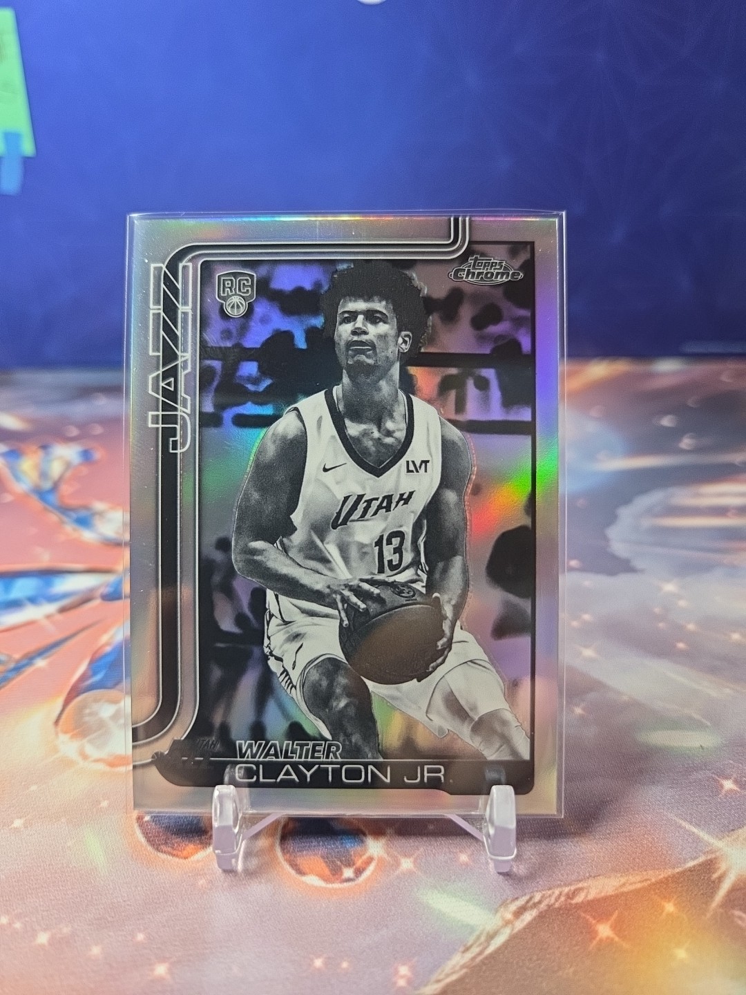 Walter Clayton Jr 2025-26 Topps Chrome #268 RC Negative Refractor SP Utah Jazz