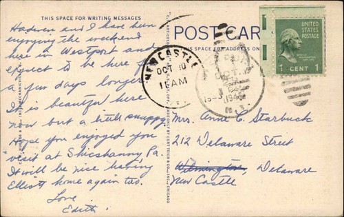 Westport on Lake Champlain NY New York Westport INN c1930-50s Vintage Postcard - Picture 2 of 2