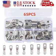 65PCS Assortment Battery Cable Ends Heavy Duty Wire Lugs AWG US