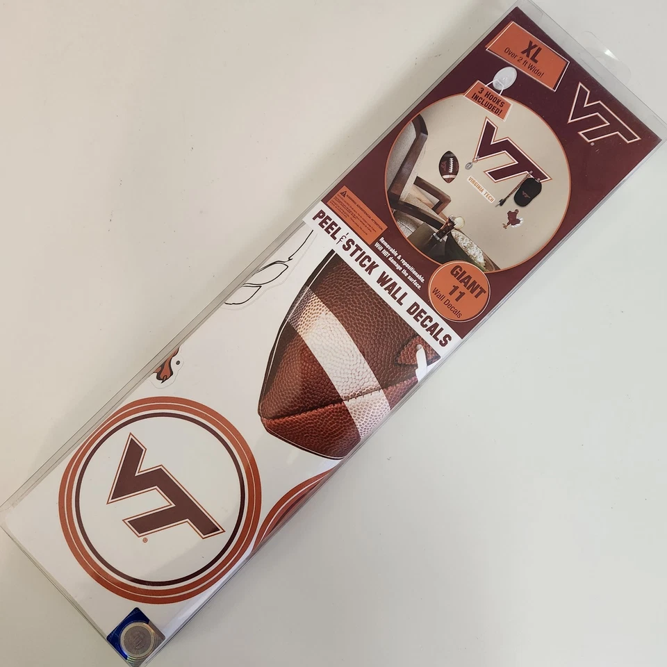 Virginia Tech Wall Art Decals 11 Giant Peel & Stick College Football Man Cave - Image 2 of 4
