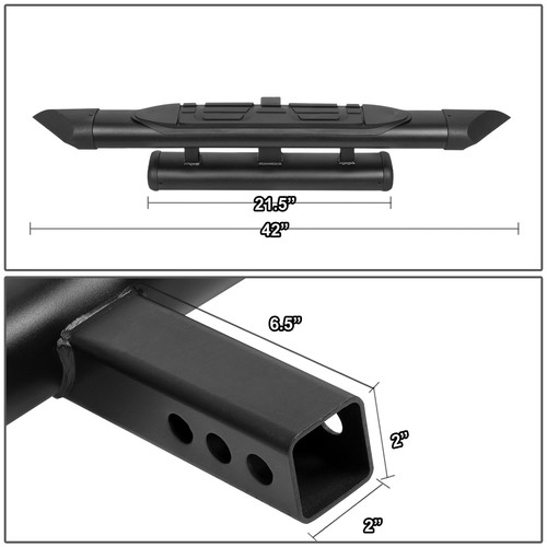 Protector de barra escalonada de remolque recubierto de polvo negro J2 de 3,25"" con pin + clip para receptor de 2 - Imagen 4 de 7