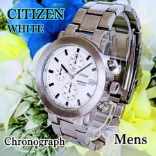 Citizen Men's Chronograph White Dial Battery Replaced CA1206