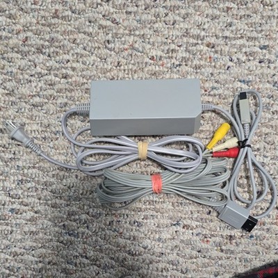 Nintendo RVL-009 AV Cable & RVL-002 AC Adapter for Wii Console, Gray