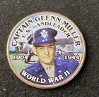 Colorized Kennedy Half Dollar World War II Captain Glenn Miller Free Shipping