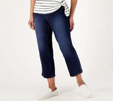 Belle by Kim Gravel Sz 12 Petite TripleLuxe Denim Guacho DARK INDIGO A588014