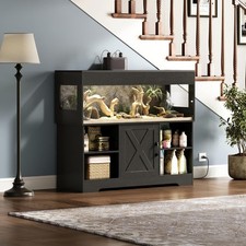 Large 60 Gallon Reptile Tank Terrarium with Stand  Storage Cabinet Sliding