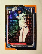 Braylin Morel 2024 1st Bowman Chrome GOLD Mojo REFRACTOR 08/50 Rangers Raw RC P6