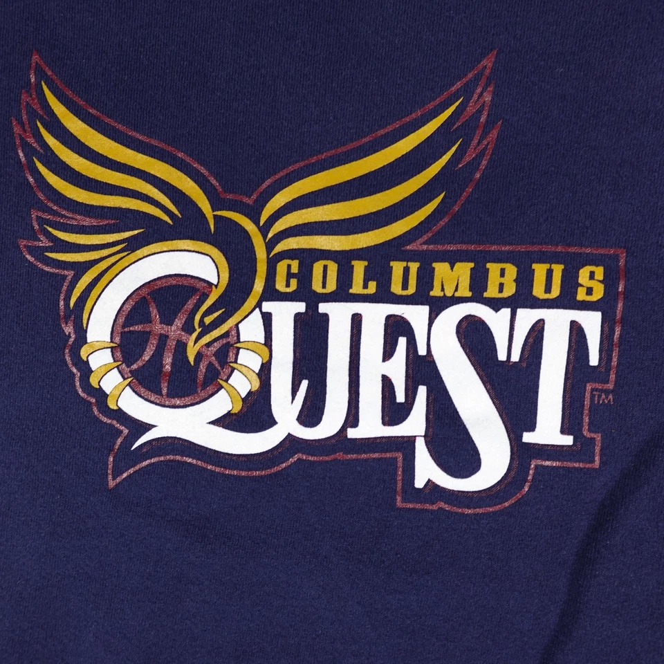 Suéter de Colección Columbus Quest Para Hombres Sudadera Azul Mediana ABL WNBA Ohio Años 90 Foto 2 de 4
